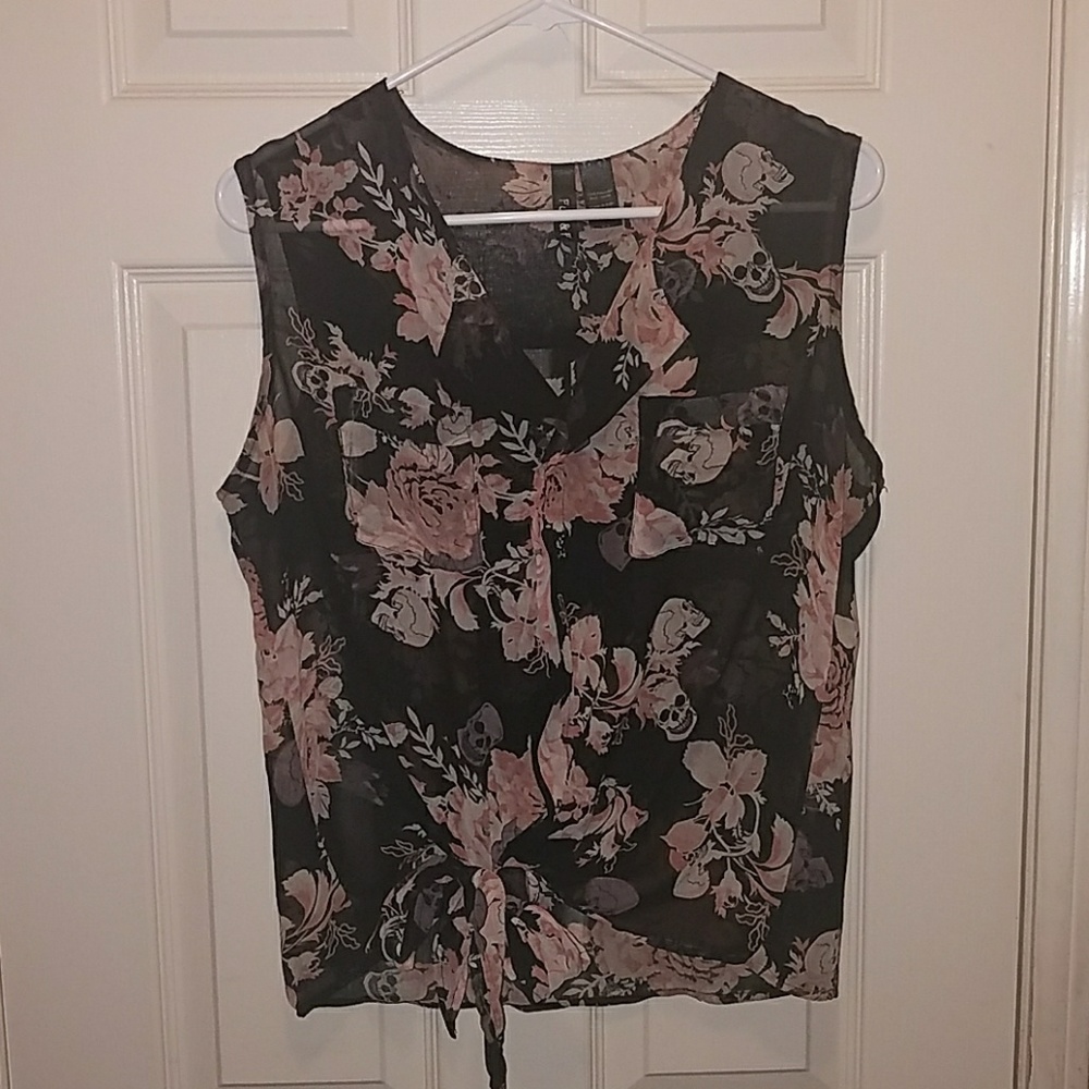Skull & Flower blouse